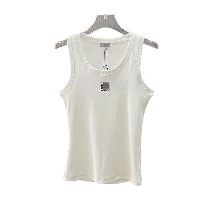 Women's Ribbed T-Shirt LO | Embroidered Cotton