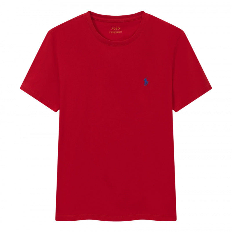 T-shirt homme coton brodé manches courtes décontracté