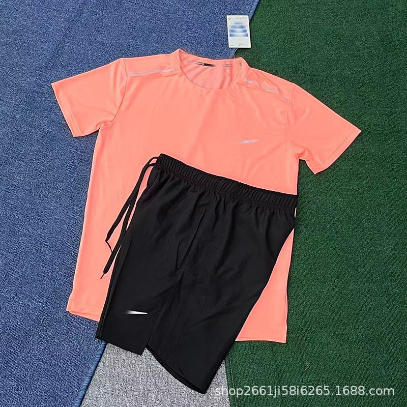 Conjunto de running deportivo nuevo y de secado rápido, transpirable, holgado y casual de manga corta para hombres y mujeres