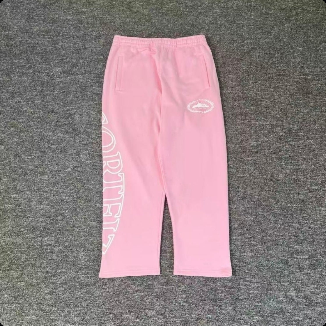 New 2025 cross-border set with embroidered minimalist lettering, high-street fashion loose cardigan, hoodie, and casual pants