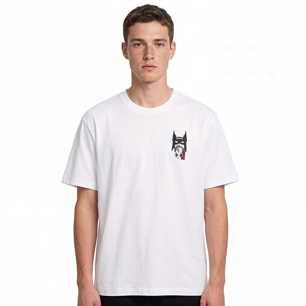 Camiseta H | Bordado Y Cuello Redondo