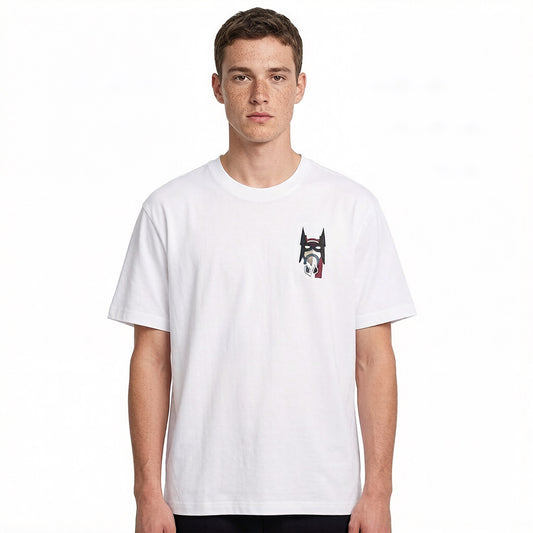 Camiseta H | Bordado Y Cuello Redondo