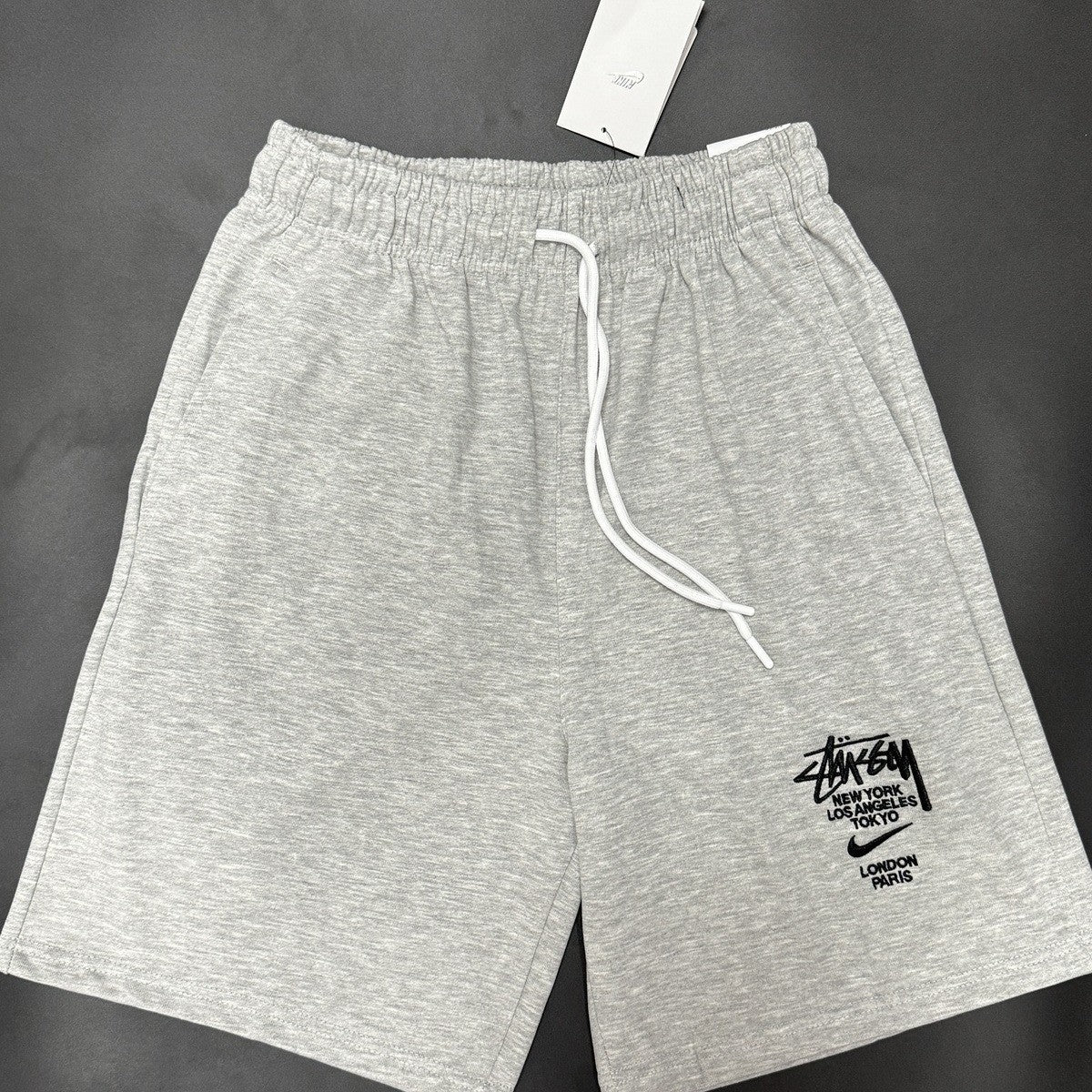 Pantalones estampados bordados de pierna recta de verano, pantalones deportivos, pantalones versátiles de cinco puntos AJ Flying Logo, conjunto de ropa deportiva para el verano masculino