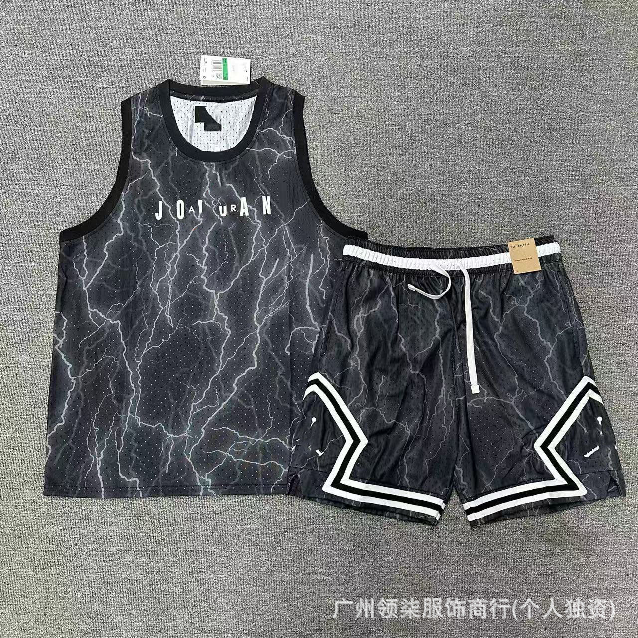 Nuevo chaleco deportivo de baloncesto Flying Man con pantalones cortos, chaleco deportivo casual de correr de secado rápido, transpirable y holgado