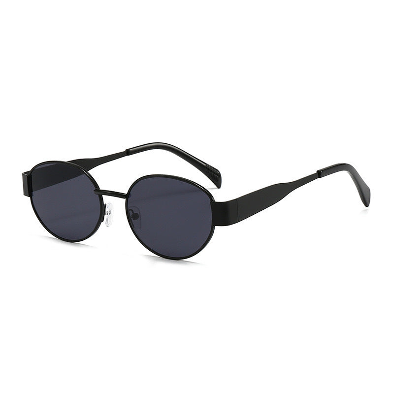 Gafas de sol europeas y americanas de montura redonda para mujeres, gafas de moda de alta gama para mujeres, protección UV para fotografía y decoraciones de moda para mujeres
