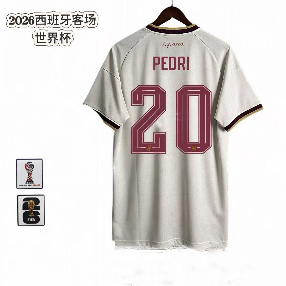 Francia, Brasil, Portugal, España, Argentina, número de partido en casa 19, Yamal, camiseta de fútbol, edición fan