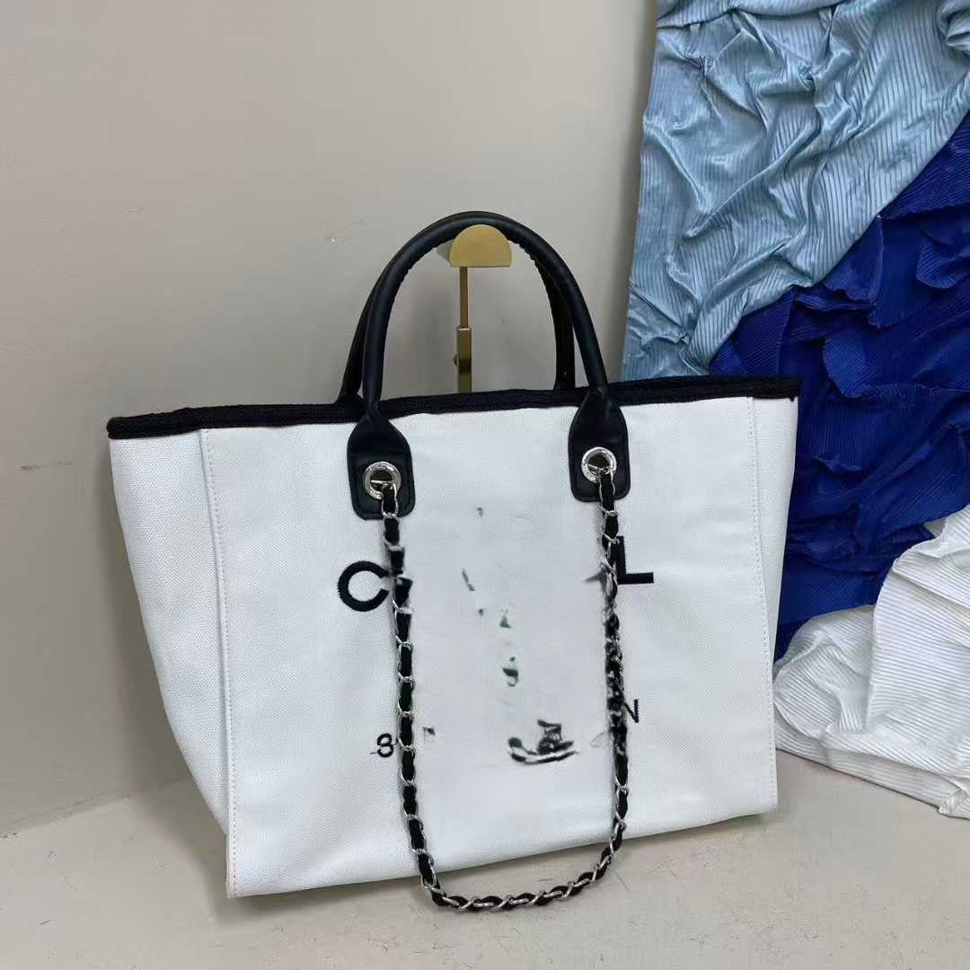 Women's Embroidered Linen Beach Bag | Elegant Large Capacity Summer Shoulder Tote | No Box