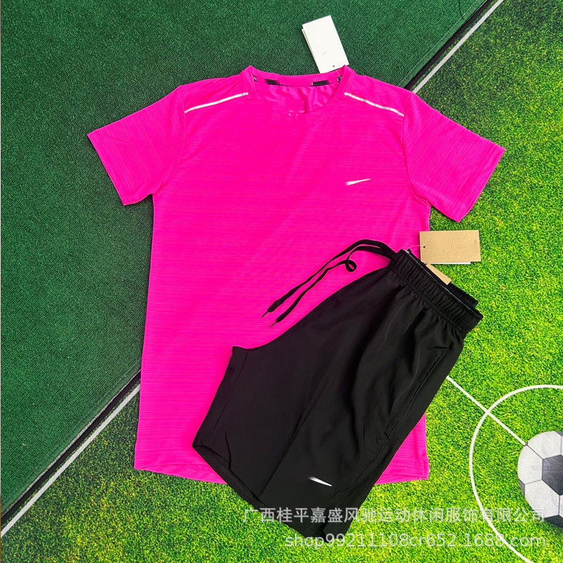 Pantalones cortos deportivos transpirables para hombre, deportes tejidos y transpirables, entrenamiento de atletismo para estudiantes, entrenamiento de atletismo, carrera, fitness, traje de secado rápido para hombres
