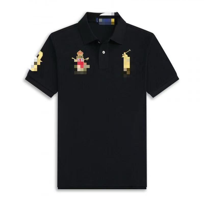 Polo de verano transfronterizo 2026 Casual de moda malasia de manga corta con estampado de corona malaya slim fit al mayorista