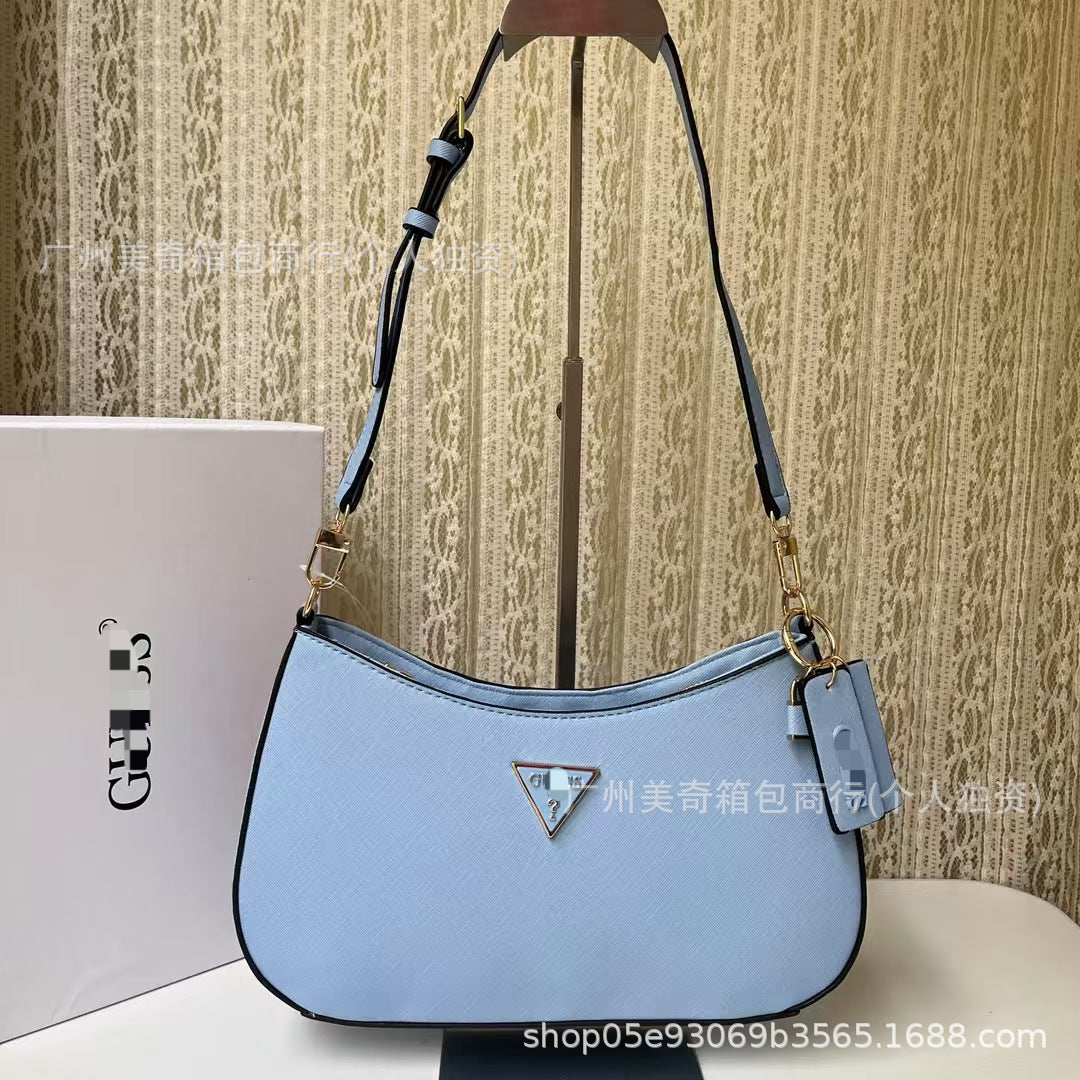 GS Adivina la nueva bolsa europea y americana sencilla de suegra, bolsa de bolita de color sólido para bolsas, solapa cruzada de un hombro