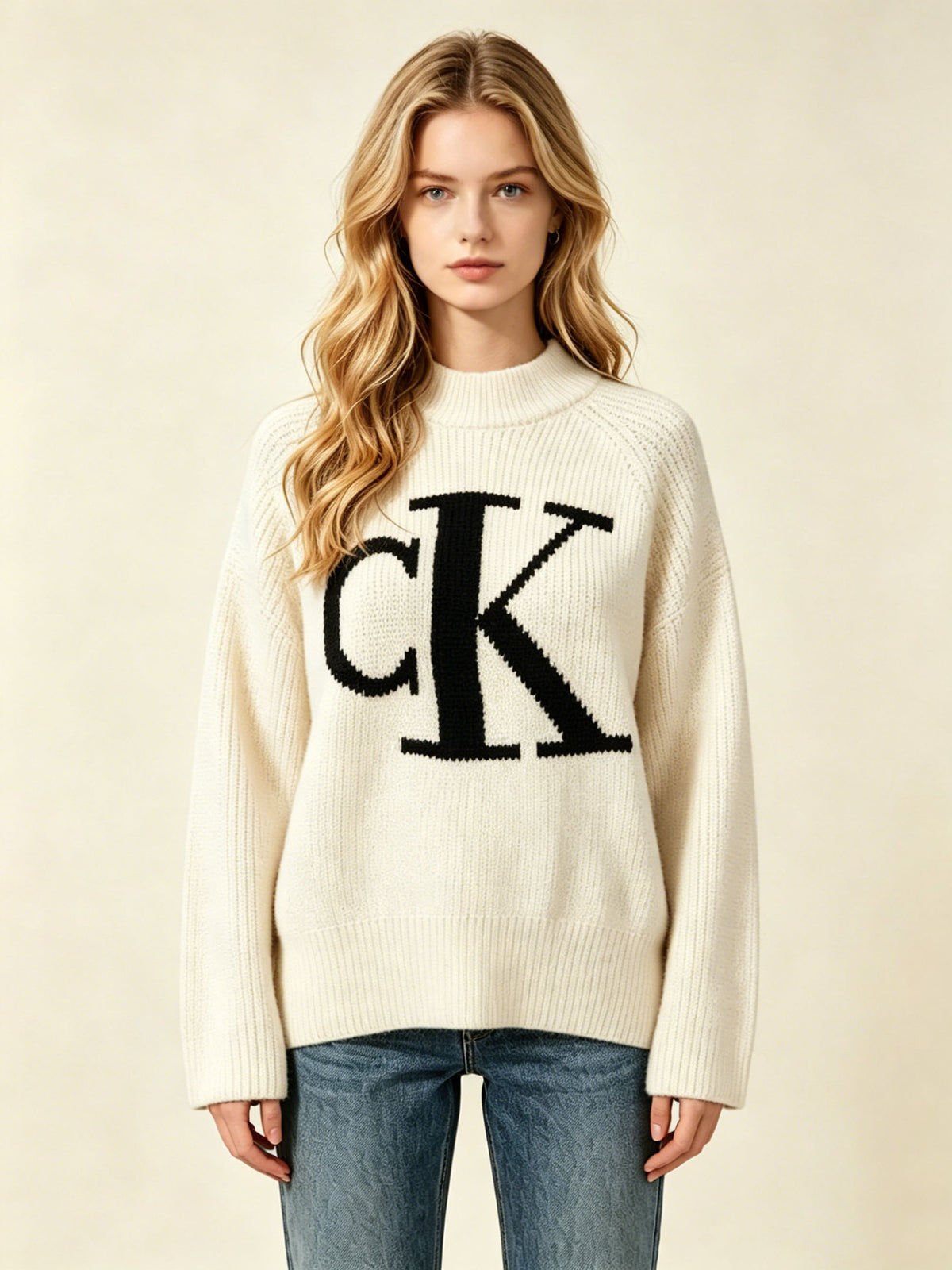 Jersey De Mujer CK | Cuello Alto Y Estilo Casual