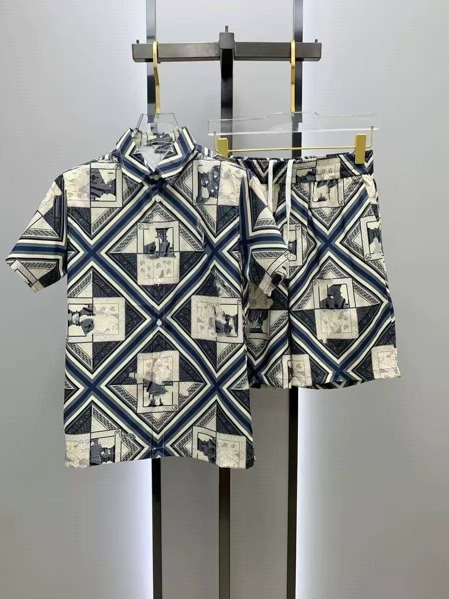 Conjunto Camisa y Pantalón Corto Hombre | Estilo Europeo Verano