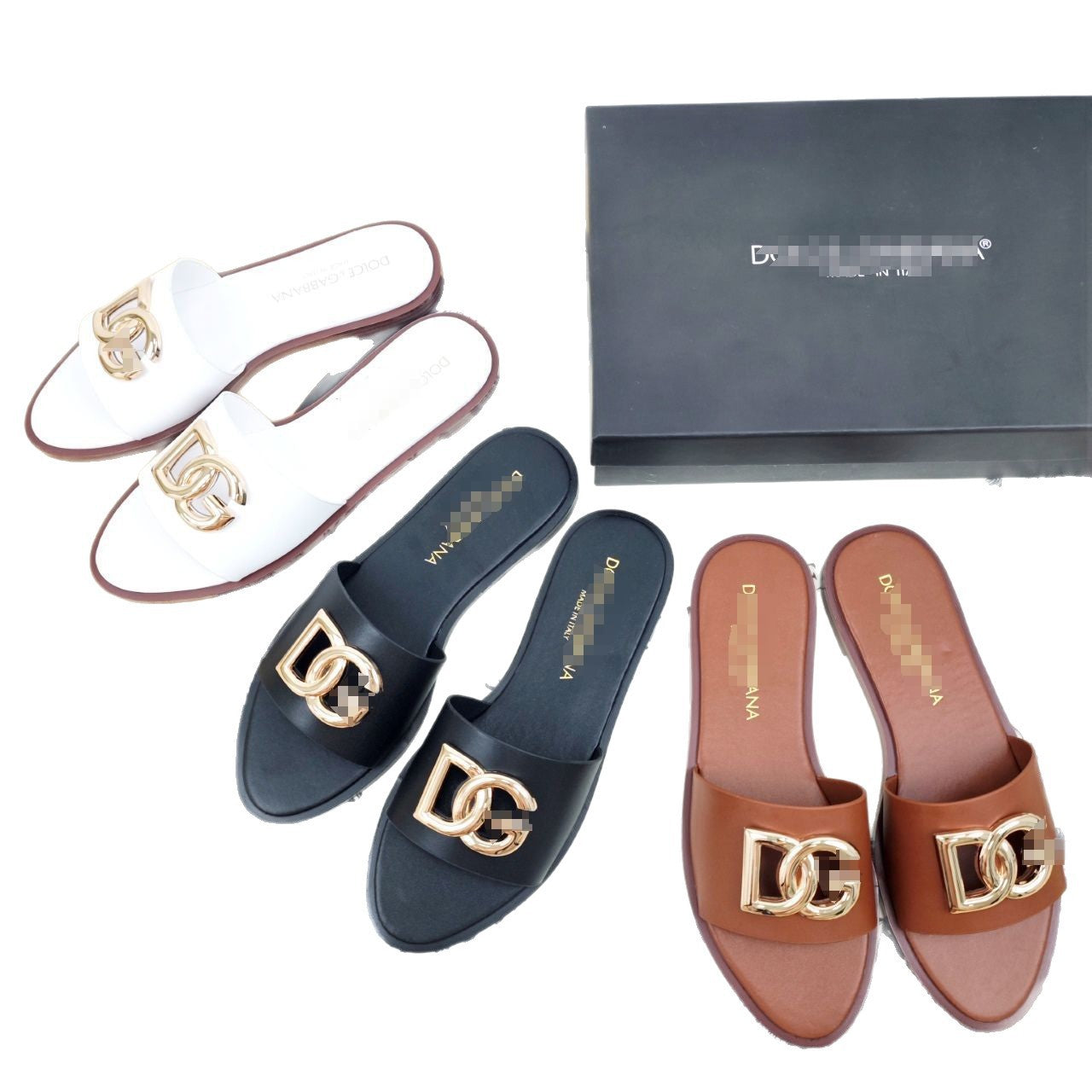 Zapatillas DG de Comercio Exterior Transfronterizo 2025, tacones planos con discapacidad, sandalias a la moda, zapatos de manualidades multicolores, zapatos de mujer