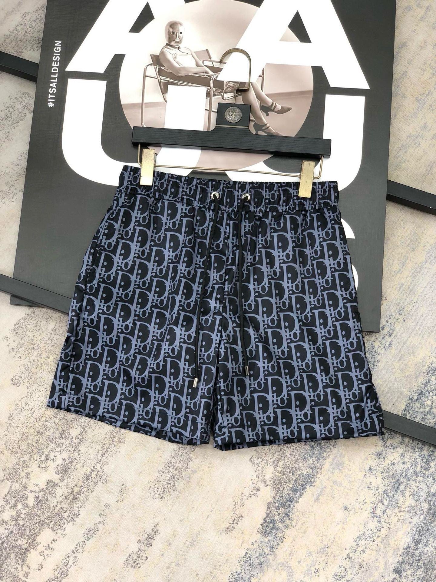 26. Comercio exterior transfronterizo: pantalones cortos de playa de moda para hombres, secado rápido con letra de baño junto a la playa, pantalones cortos interiores de playa, secado rápido