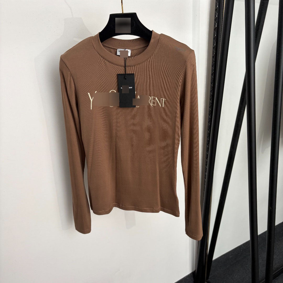 Camiseta Mujer YSL | Manga Larga Con Letras