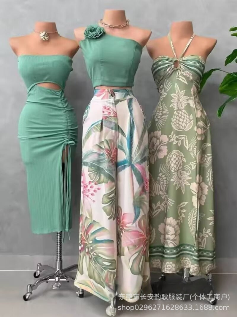 Comercio exterior, exportación, moda mayorista para damas visten con trece líneas de fuentes
