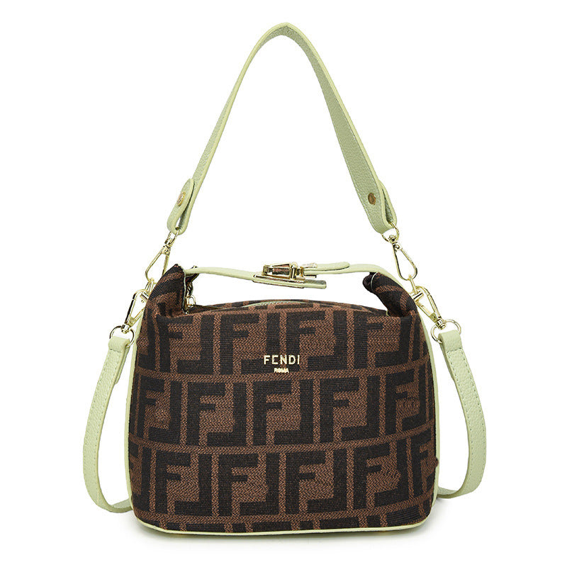 Nuevo bolso de lonchera usado 2025, monograma de moda portátil, bolsa de almohada, bolso bandolera de estilo coreano estampado de un solo hombro
