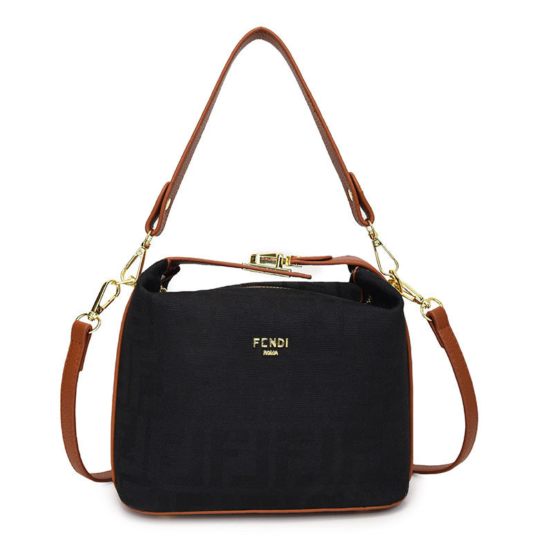 Nuevo bolso de lonchera usado 2025, monograma de moda portátil, bolsa de almohada, bolso bandolera de estilo coreano estampado de un solo hombro