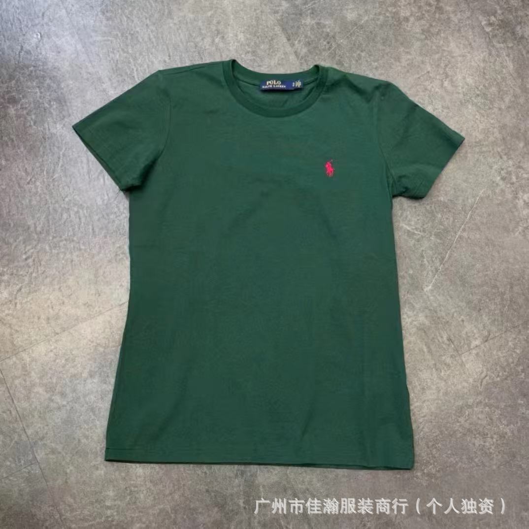 Comercio exterior transfronterizo, camiseta de verano bordada con cuello redondo, camisa base unisex de algodón de manga media, camiseta versátil de manga corta