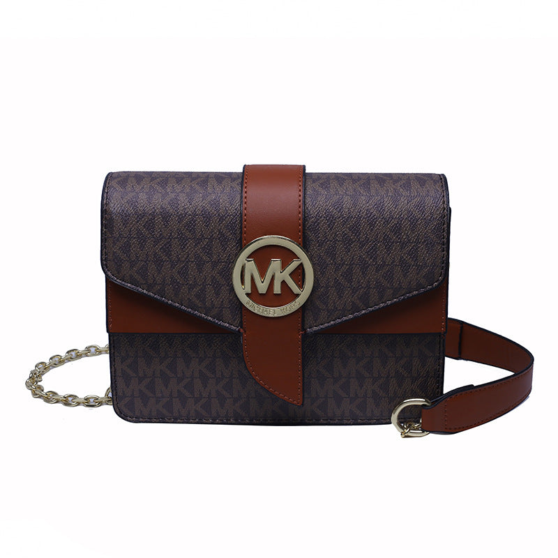 Nuevo bolso cruzado de moda 2025, con letras pequeñas cuadradas de un solo hombro texturizado, con cadena, bandolera de gran capacidad