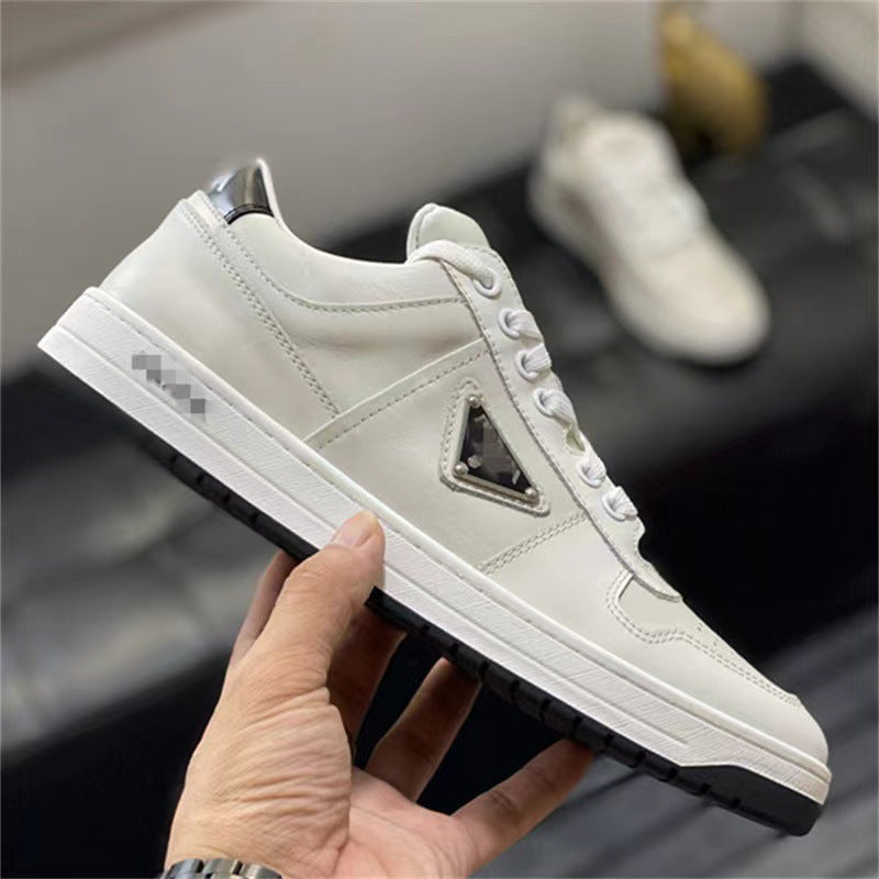 2026 Nuevos cuero genuino Zapatos de tapa baja versátiles para hombre Zapatos de punta redonda casuales cómodos y de moda Cuero transpirable Internet Zapatos de celebridades del mismo estilo