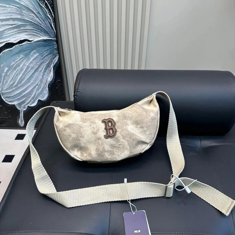 Bolso de la MLB coreana edición completa en relieve en relieve bolso sencillo de NY de moda versátil casual para mujer, novedad
