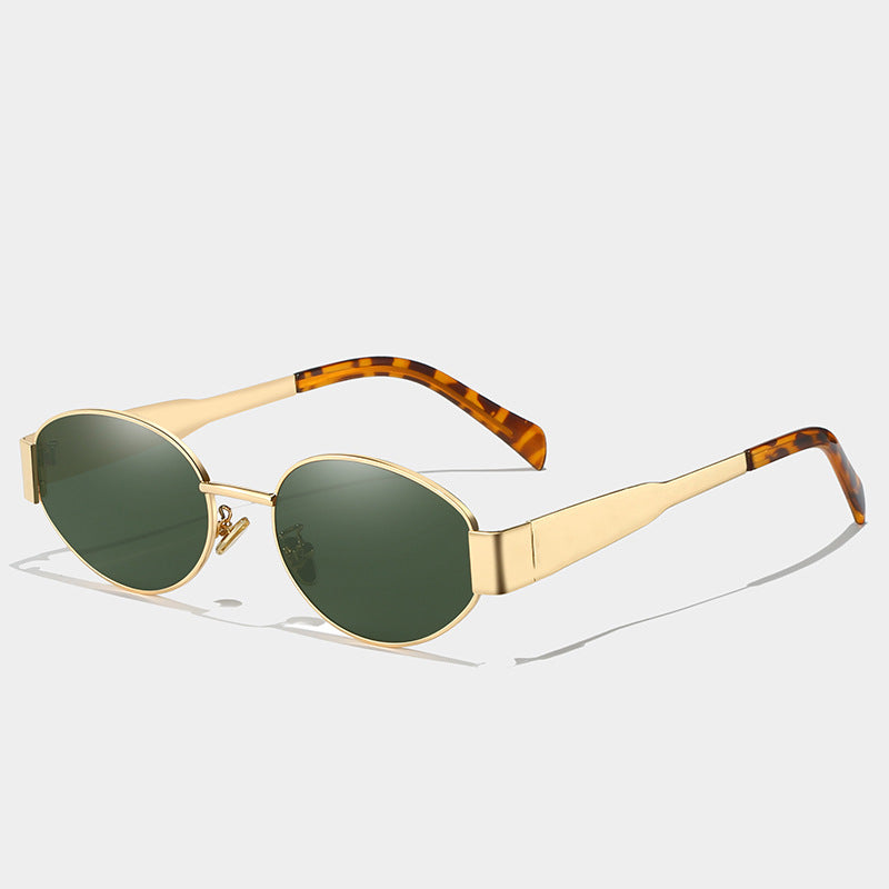 Gafas de sol europeas y americanas de montura redonda para mujeres, gafas de moda de alta gama para mujeres, protección UV para fotografía y decoraciones de moda para mujeres