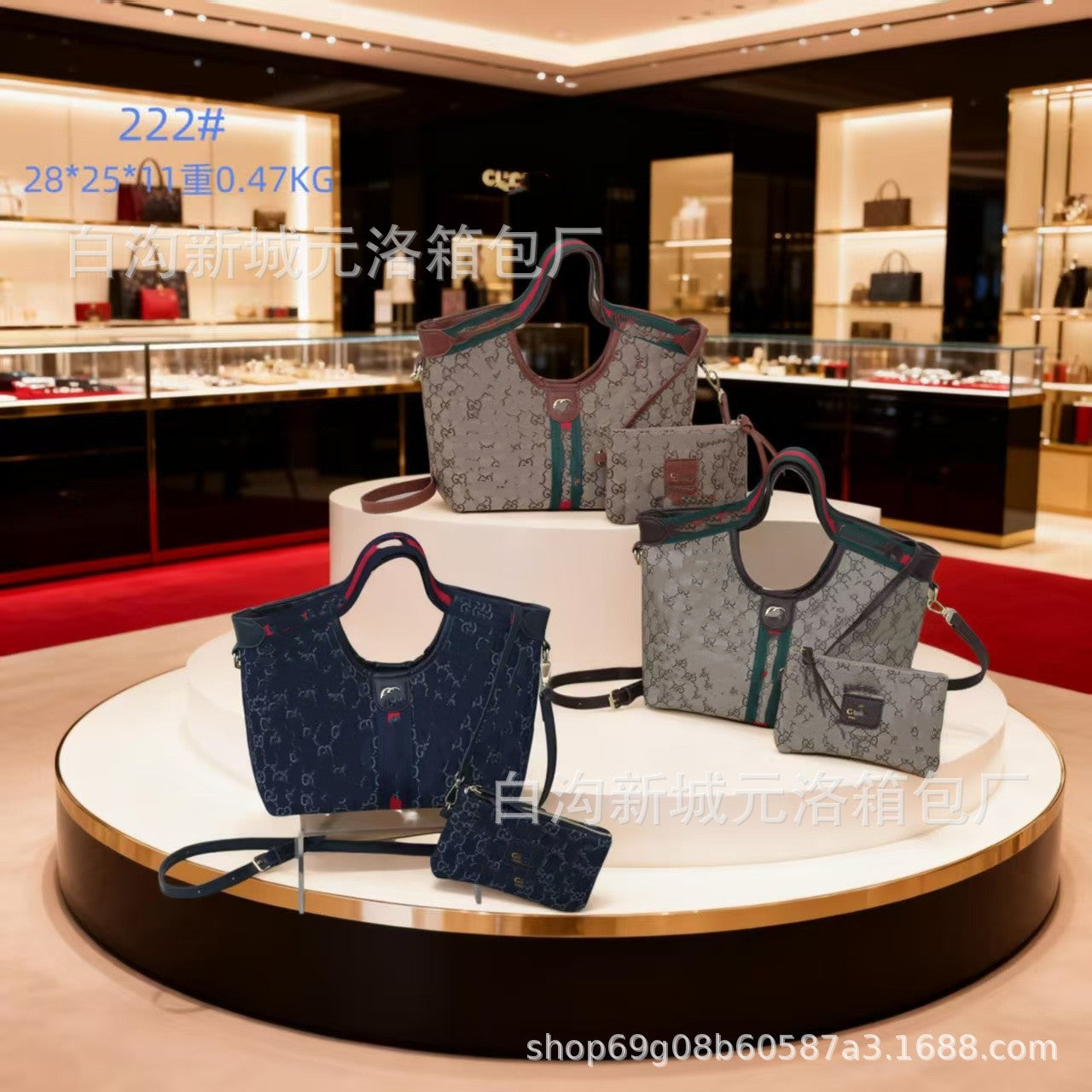 Comercio exterior mayorista transfronterizo de Guangzhou, modelo de alta edición doble grande para las axilas, bolso cruzado de un solo hombro colgante, cubo de gran capacidad