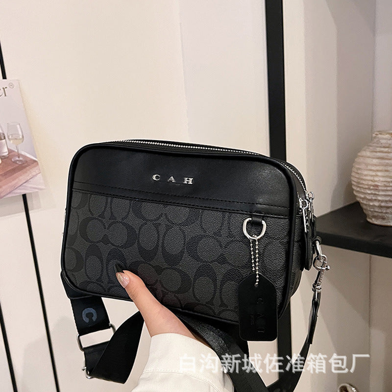 Bolsa nueva para cámara de la marca C, bolso cruzado de doble cremallera con doble cremallera en PU y bolso de hombro cruzado Graham clásico