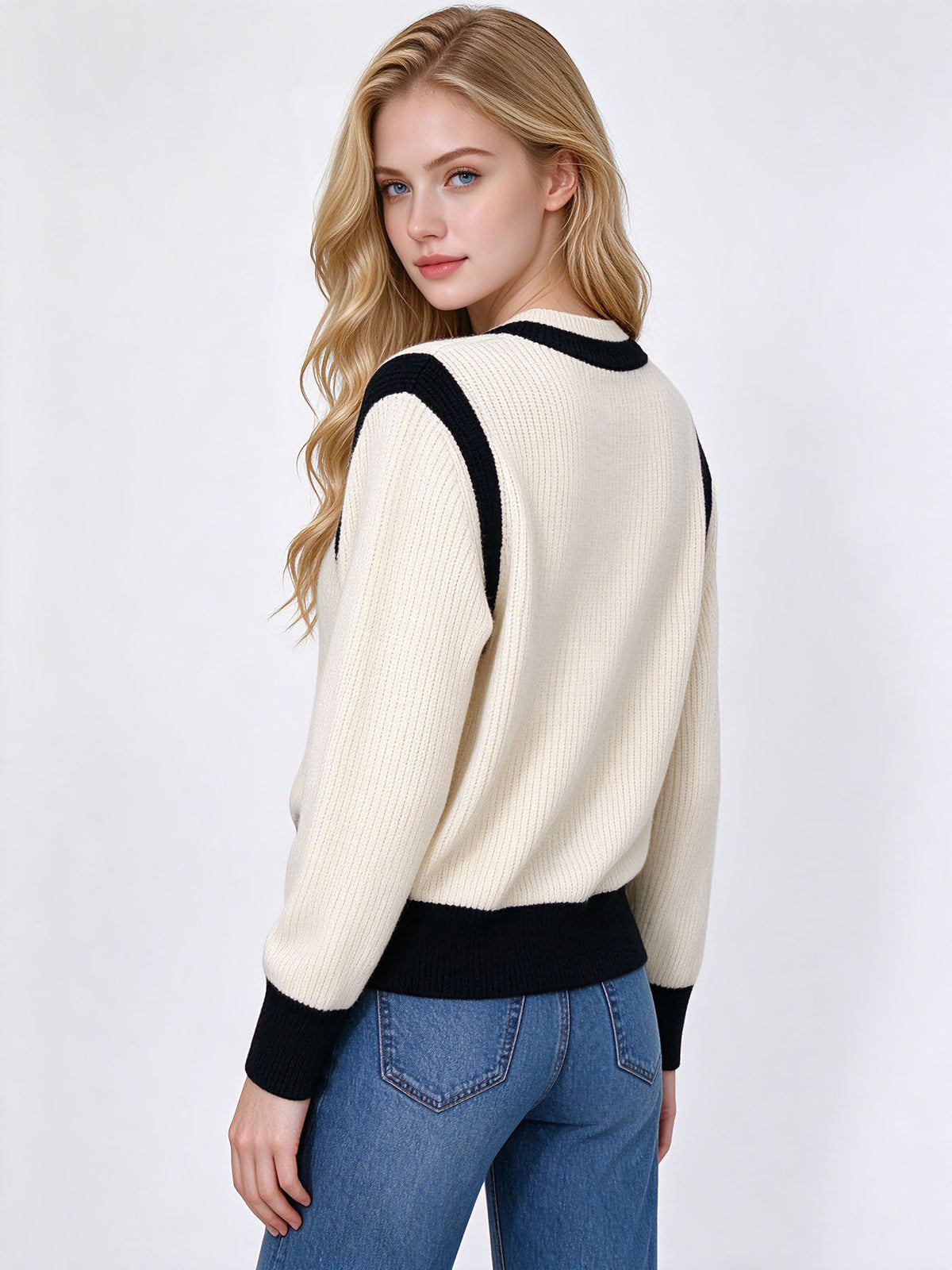 Jersey acanalado mujer CE | Bloques de color y letras