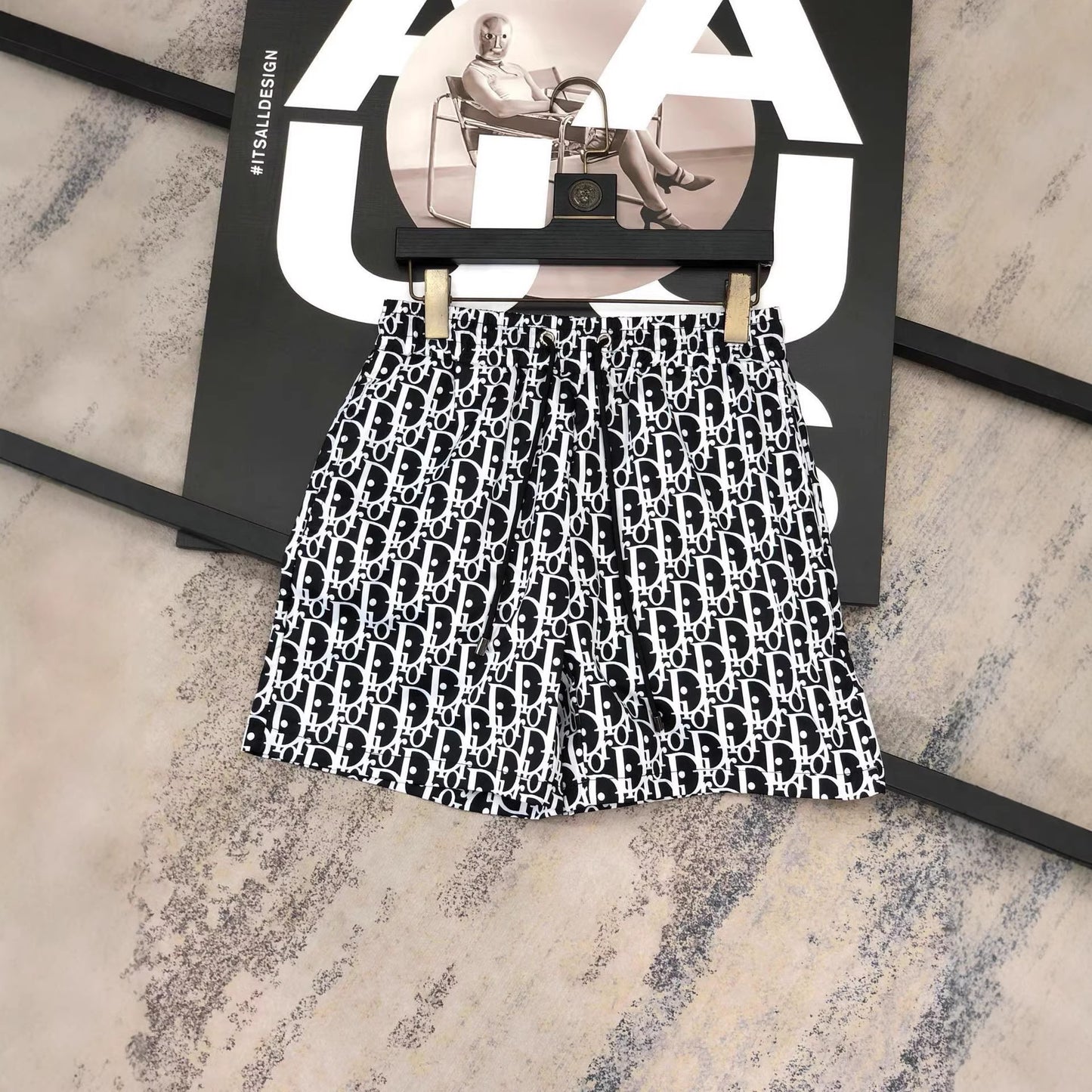 26. Comercio exterior transfronterizo: pantalones cortos de playa de moda para hombres, secado rápido con letra de baño junto a la playa, pantalones cortos interiores de playa, secado rápido