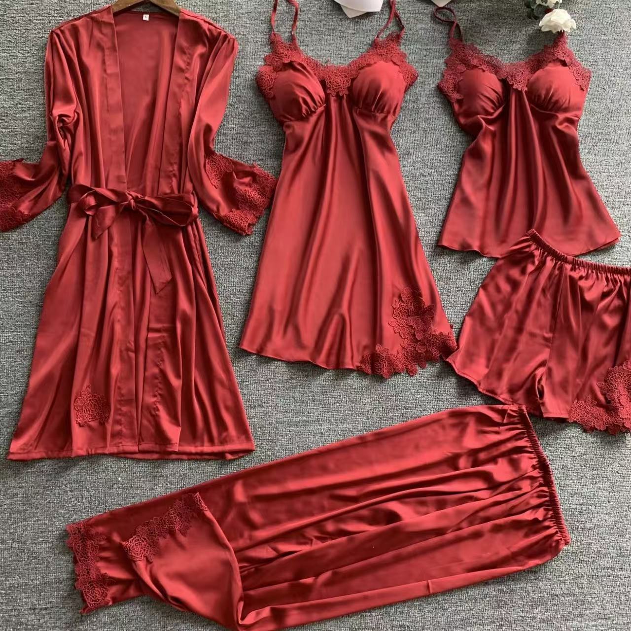 Comercio exterior femenino nuevos pijamas de talla grande de varias piezas, pijamas de talla grande con compresas para sujetadores
