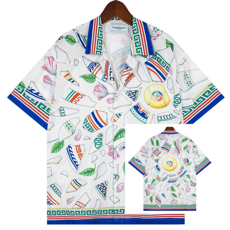 Set de camiseta de manga corta con letras de un partido de fútbol CASA de primavera/verano, jersey holgado y de moda para hombres