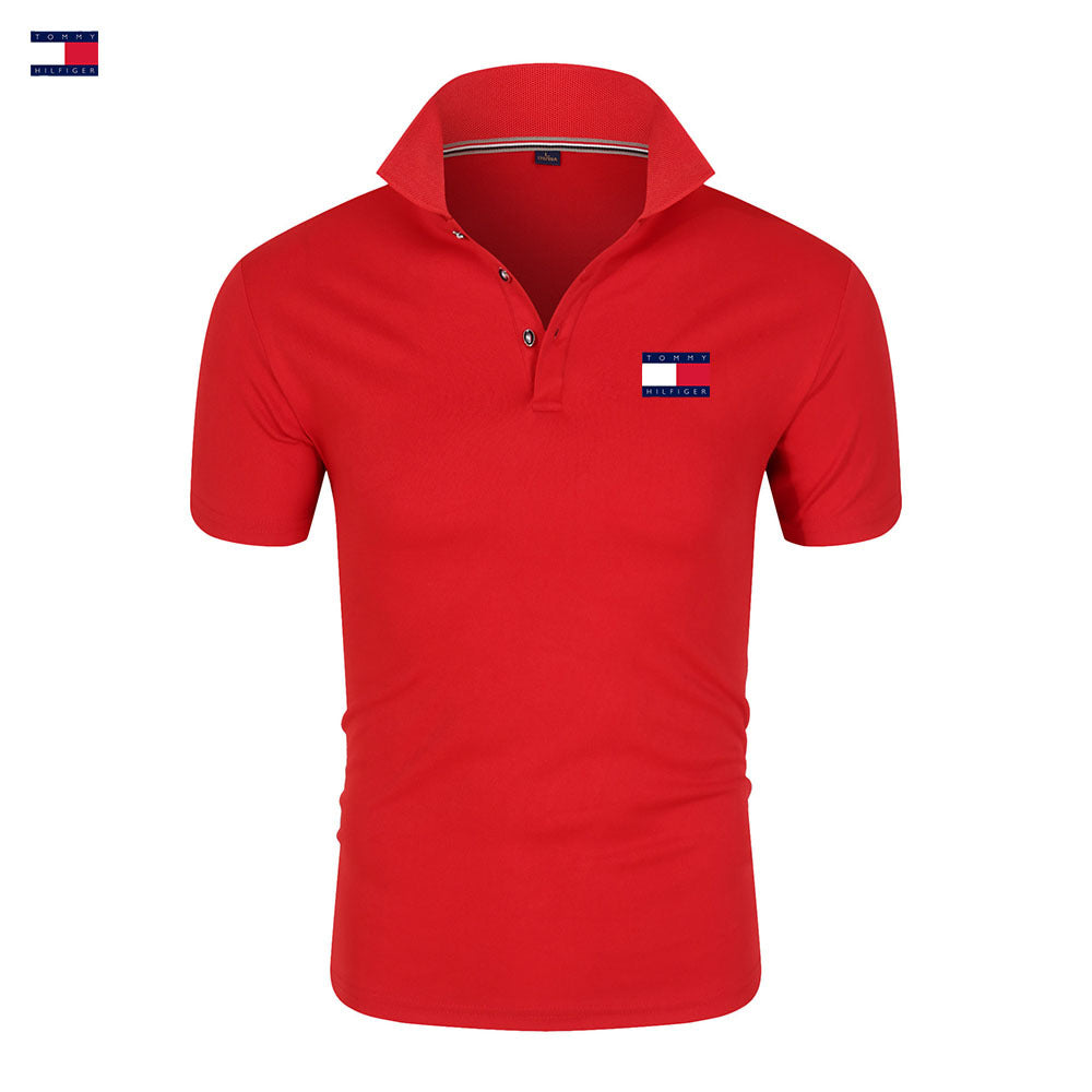 Men's Short Sleeve Casual Sports Polo Shirt | Fold-down Collar Summer