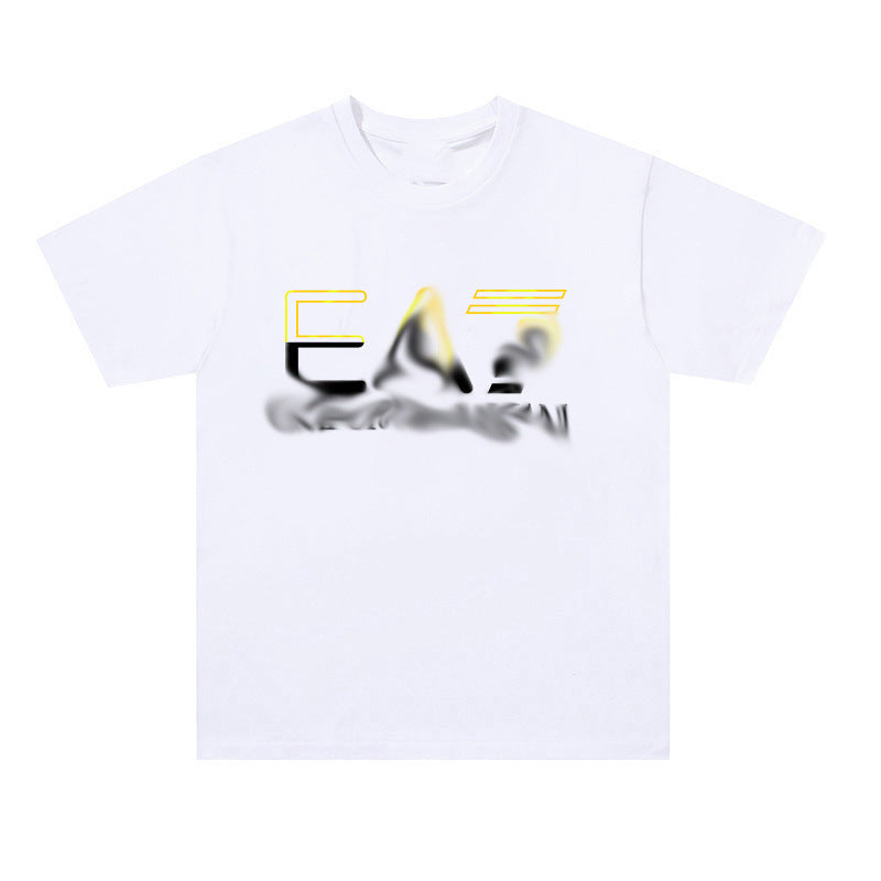 Nueva camiseta transfronteriza de manga corta con letras con letras casual y suelta de algodón puro para mujeres en la calle dropshipping