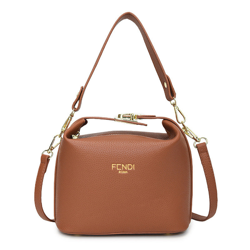 Nuevo bolso de lonchera usado 2025, monograma de moda portátil, bolsa de almohada, bolso bandolera de estilo coreano estampado de un solo hombro