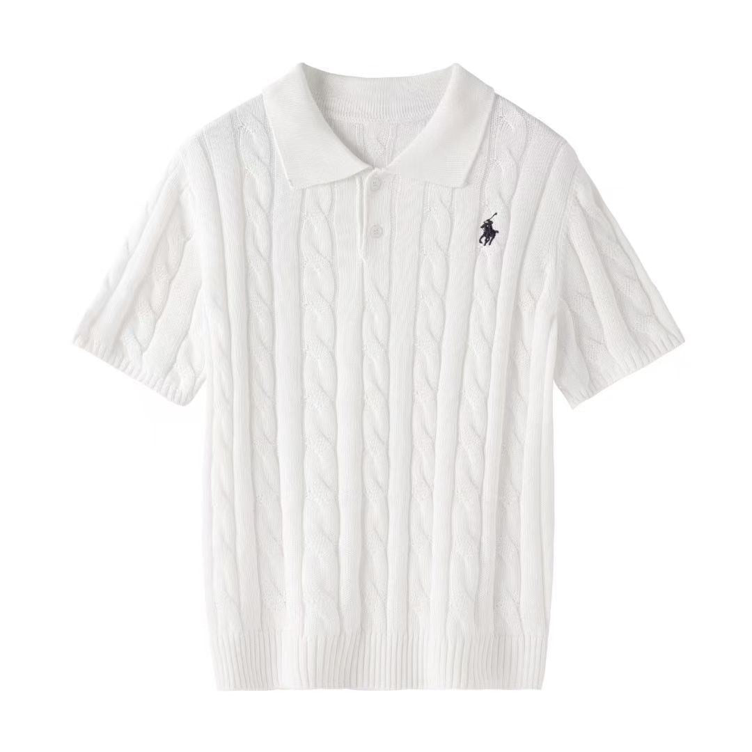 L Polo de manga corta bordado de punto trenzado y en todo rugoso para hombres y mujeres, verano, talla 48, 100, 90 piezas, 05-05-2026
