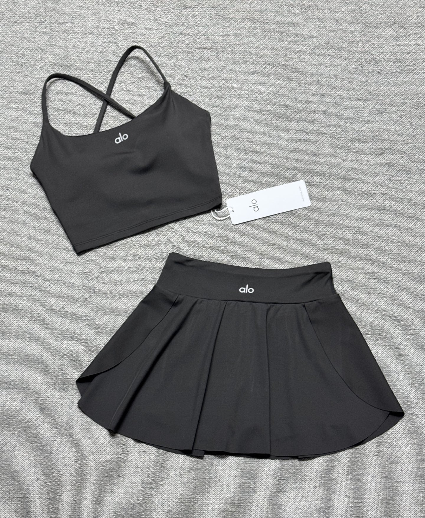 Conjunto de falda de yoga plisada de primavera y verano Alo26 Set de falda de golf para correr fitness conjunto de dos piezas