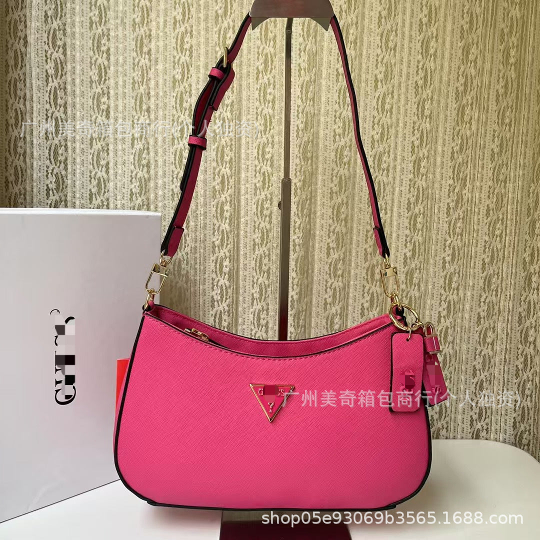 GS Adivina la nueva bolsa europea y americana sencilla de suegra, bolsa de bolita de color sólido para bolsas, solapa cruzada de un hombro