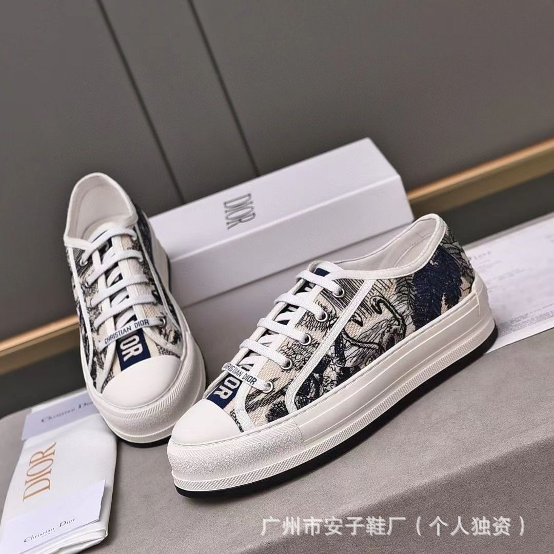 Familia D zapatos planos de mujer de primavera y otoño con letras bordadas, zapatos planos de mujer con cordones resaltados y versátiles, descanso transpirable y conjunto completo de embalaje