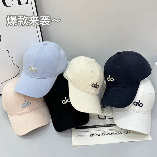 Alo Soft-Top Casual Baseball Gorra de Béisbol Pareja Versátil de Color Caramelo Pequeña Protección Solar Protectora Cortante Viento Gorra Protectora Viento
