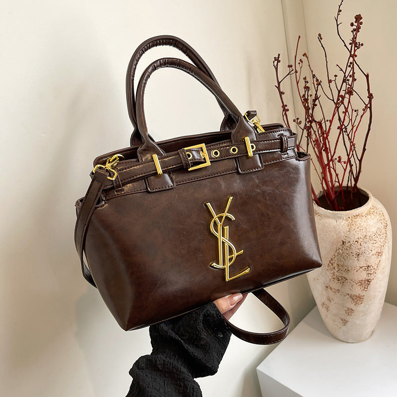 Bolso de mujer de alta gama y gran capacidad, nuevo bolso vintage vintage elegante de 2026, versátil y de moda bandolera de un solo hombro