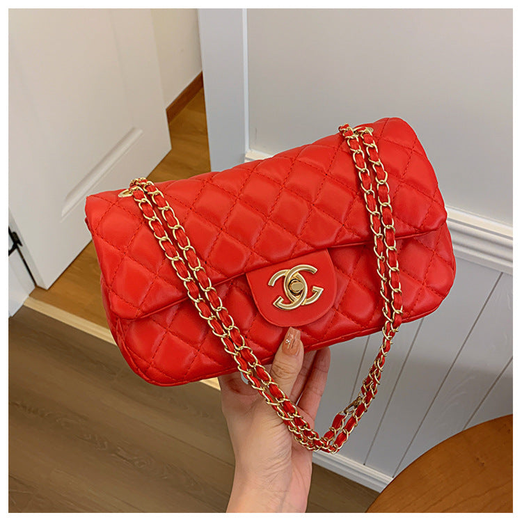 Nuevos bolsos transfronterizos para mujer 2023 nuevos bolsos minimalistas y de moda de diamante tweed pequeños bandolera de un solo hombro bolsos cuadrados pequeños