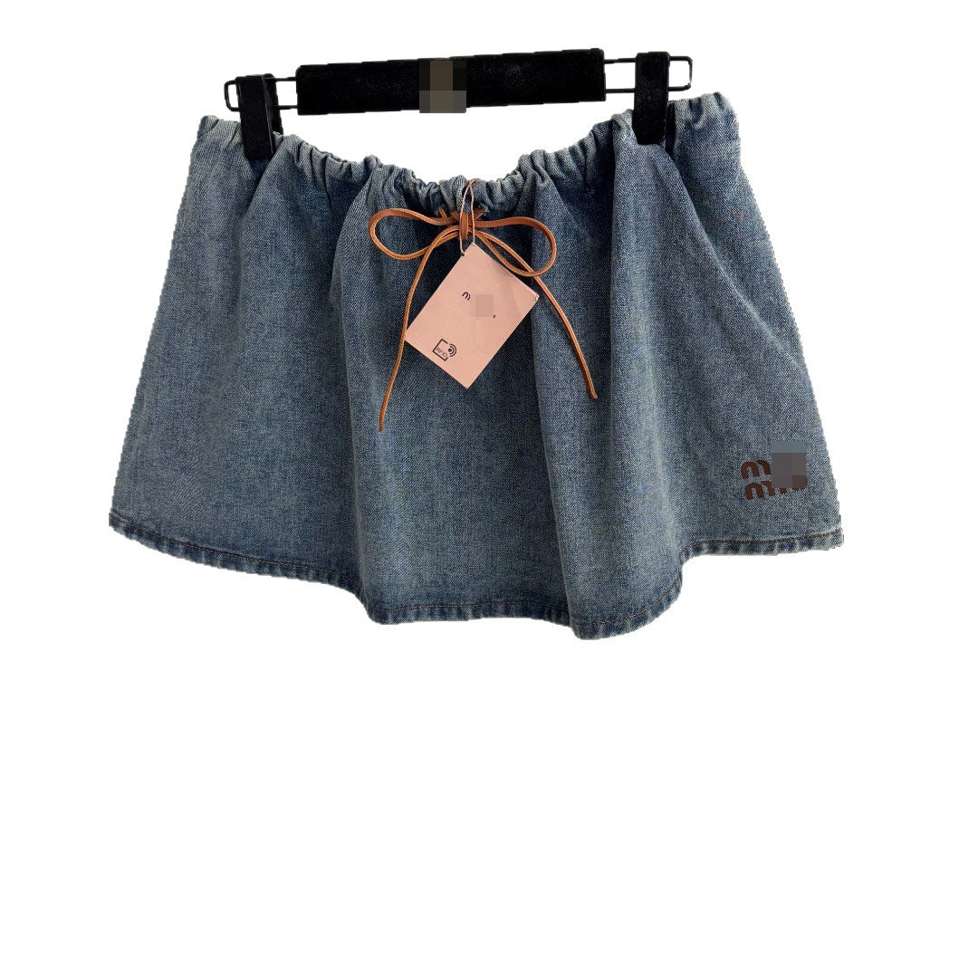 MM Short Denim Skirt | A-Line Cut