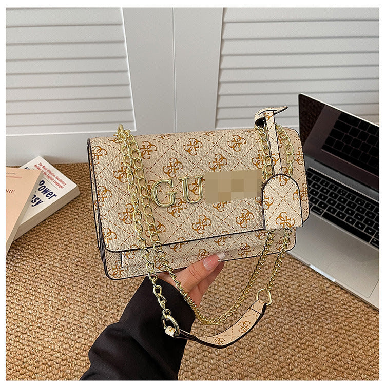 Bolso de diseño de nicho con estampado de letras 2026 para las manos cruzadas de un solo hombro de cadena de moda y muy de moda