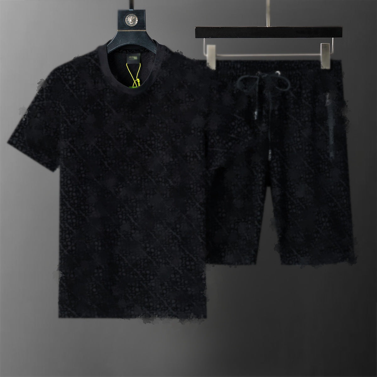()25 nuevos pantalones cortos B familia G Jacquard Moda casual Traje de comercio exterior para hombres y mujeres Trajes de primavera para hombre