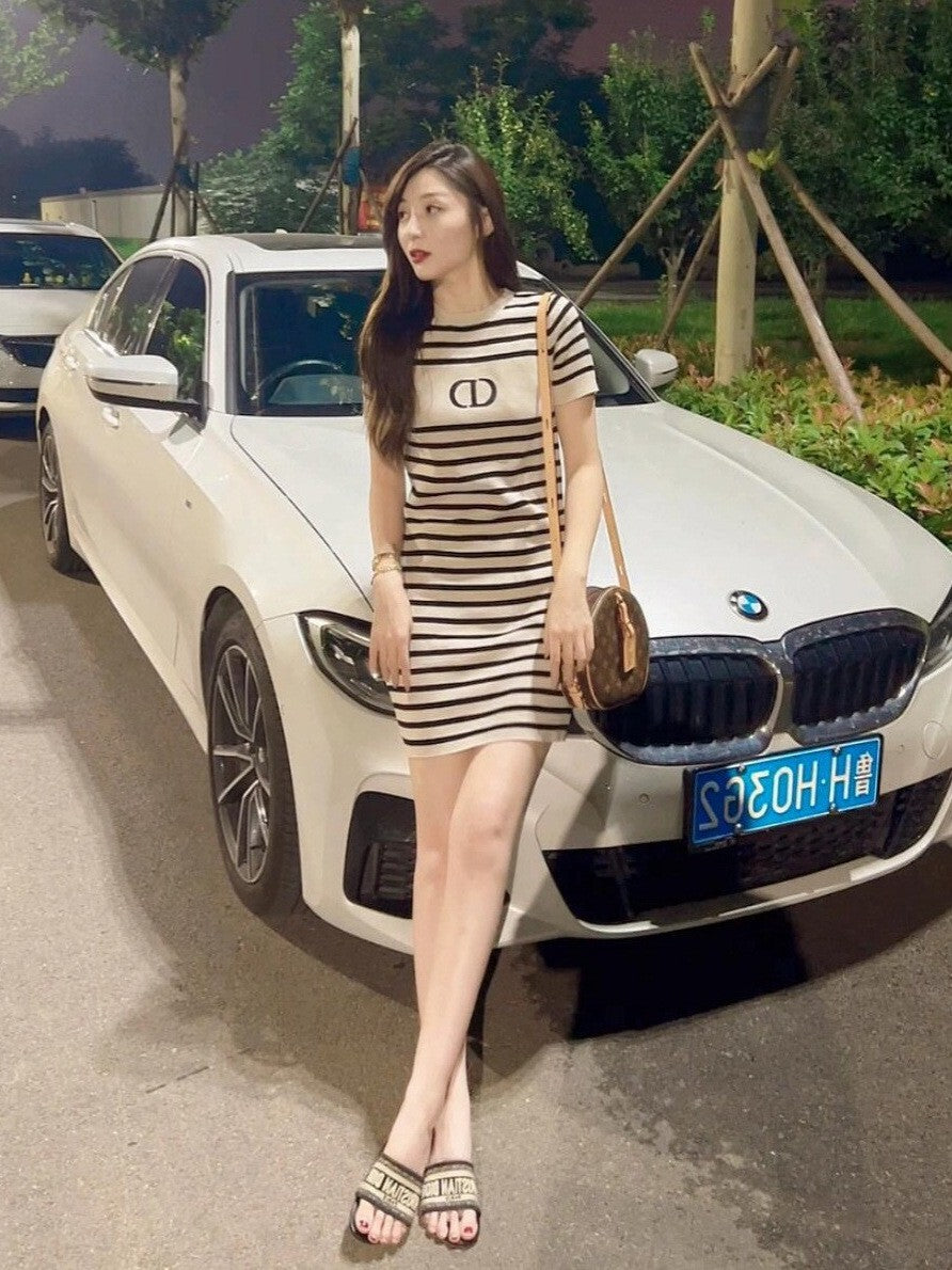 Women's striped knit dress CD | Summer style