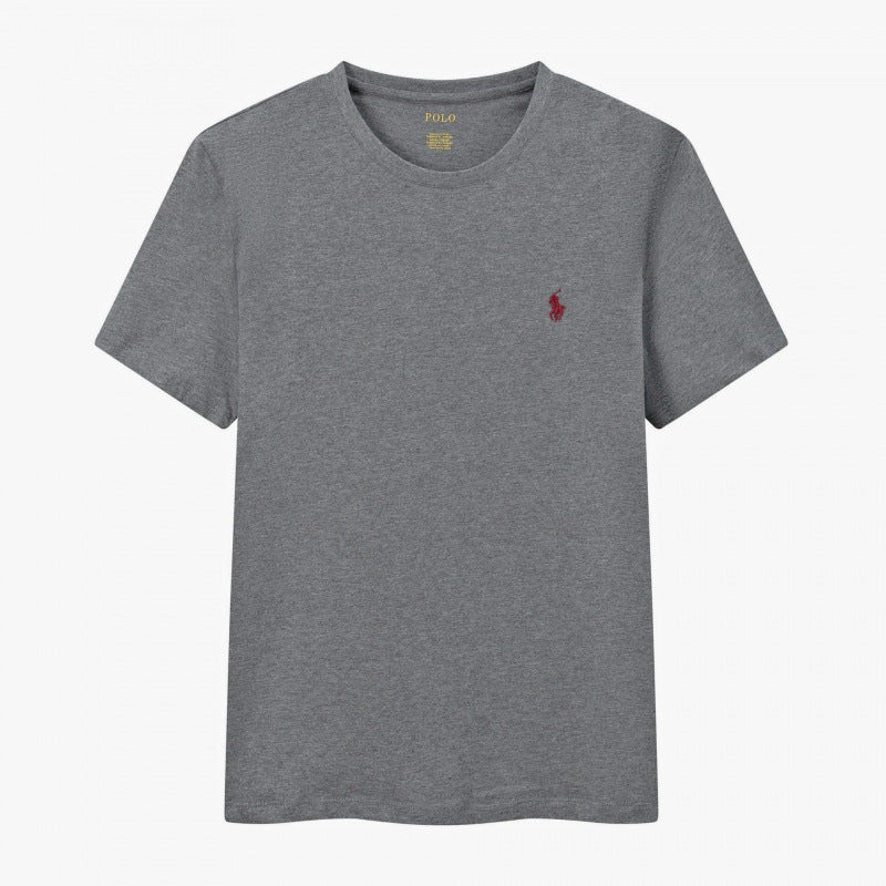 T-shirt homme coton brodé manches courtes décontracté