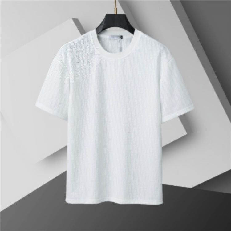 Camiseta de repuesto de algodón de lujo de alta gama transfronteriza, de manga corta de cuello redondo, moda veraniega, dropshipping casual versátil 1
