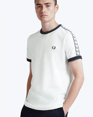 FP Pai Rui Mai Sui camiseta de moda unisex blanca de talla grande y casual de manga corta con tirantes en los hombros